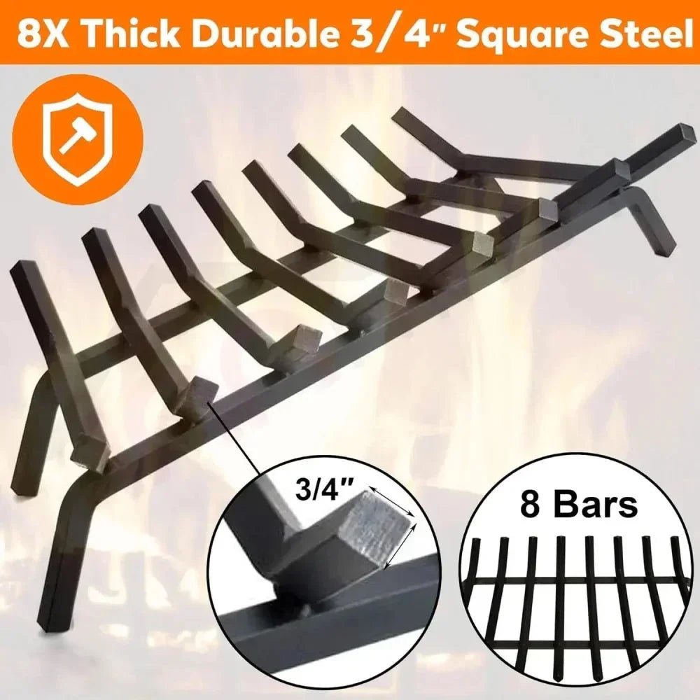 36 inch Fireplace Grate Fireplace Log Holder Heavy Duty Firewood Log Burning Rack - Fab Heavy Parts