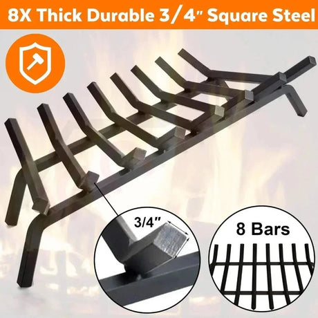 36 inch Fireplace Grate Fireplace Log Holder Heavy Duty Firewood Log Burning Rack - Fab Heavy Parts