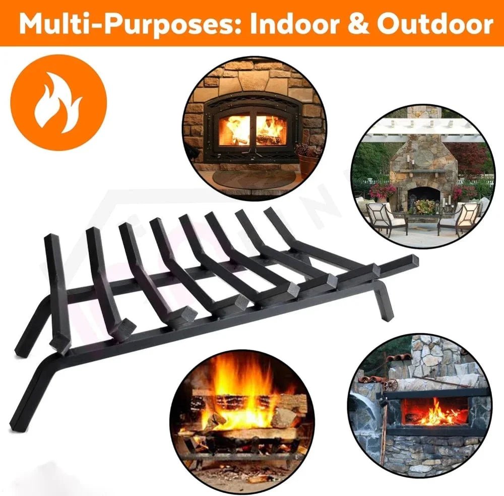 36 inch Fireplace Grate Fireplace Log Holder Heavy Duty Firewood Log Burning Rack - Fab Heavy Parts