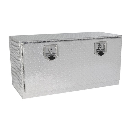 36 Inch Truck Tool Box 36"×17"×18" Heavy Duty Aluminum Silver Tread Tool Box with Locks and T - Handle Latch Key - Fab Heavy Parts