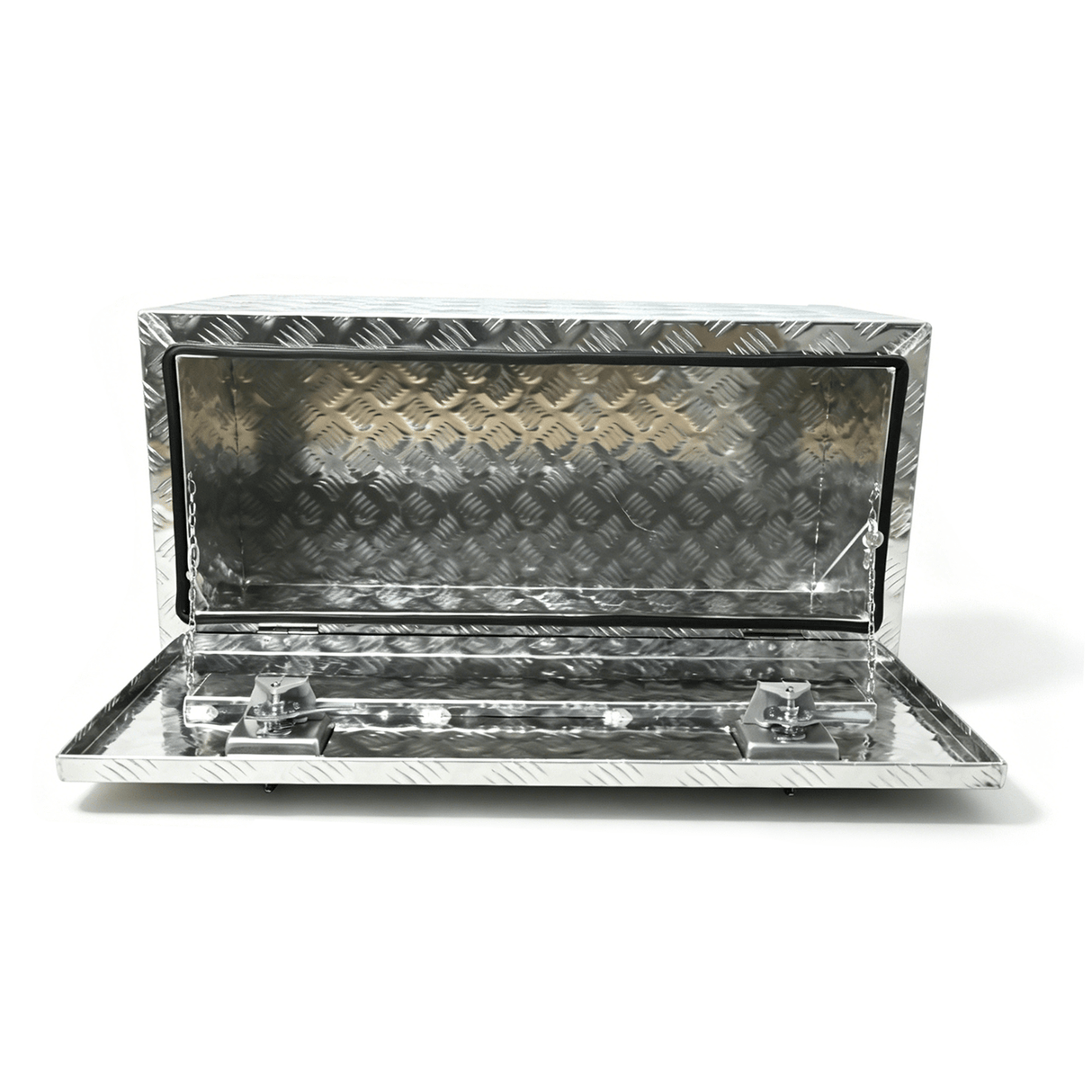 36 Inch Truck Tool Box 36"×17"×18" Heavy Duty Aluminum Silver Tread Tool Box with Locks and T - Handle Latch Key - Fab Heavy Parts