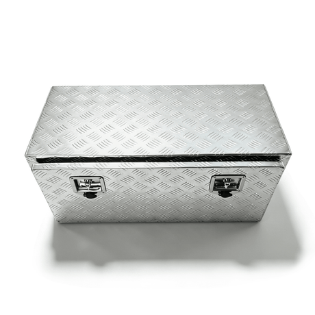 36 Inch Truck Tool Box 36"×17"×18" Heavy Duty Aluminum Silver Tread Tool Box with Locks and T - Handle Latch Key - Fab Heavy Parts