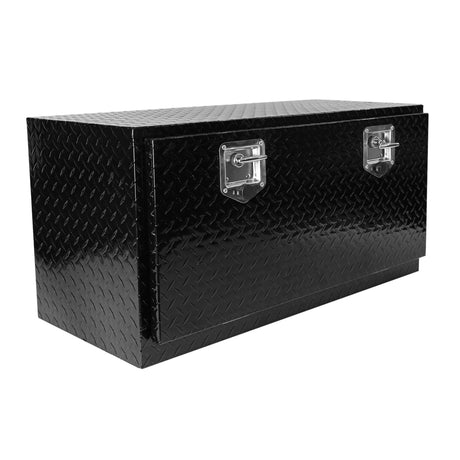 36 Inch Truck Tool Box 36"×17"×18" Heavy Duty Black Aluminum Tread Tool Box with Locks T - Handle Latch Key - Fab Heavy Parts