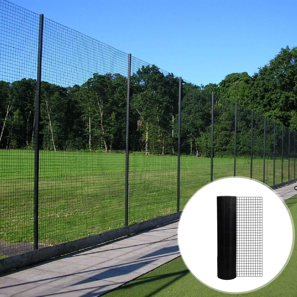 36 inch×100 ft Black Vinyl Coated Hardware Cloth 19 Gauge 1/2 inch Welded Wire Fence - Fab Heavy Parts