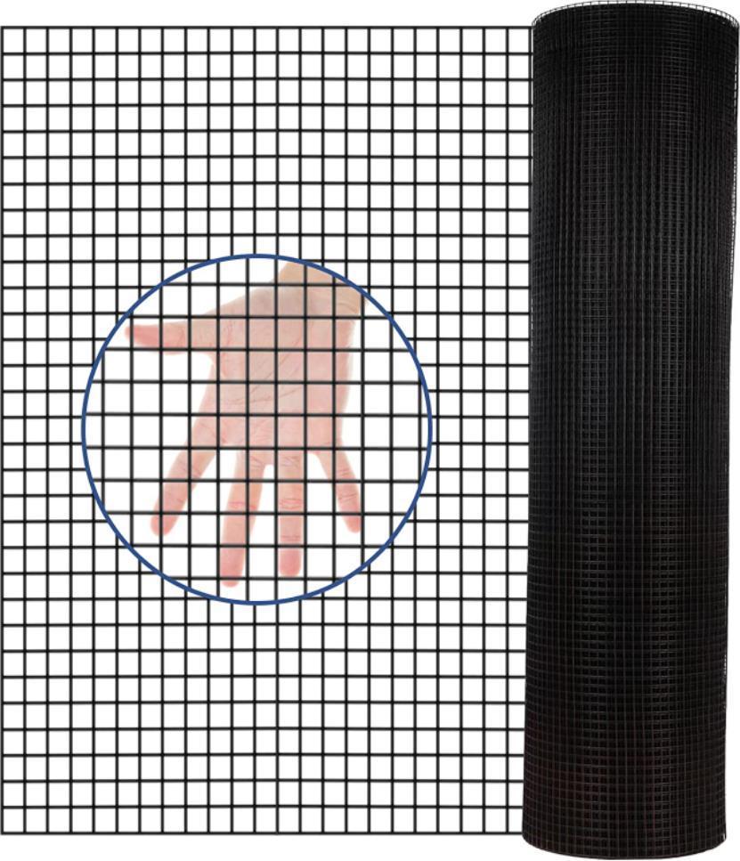 36 inch×50 ft Black Vinyl Coated Hardware Cloth 19 Gauge 1/4 inch PVC Welded Wire Fence Steel - Fab Heavy Parts