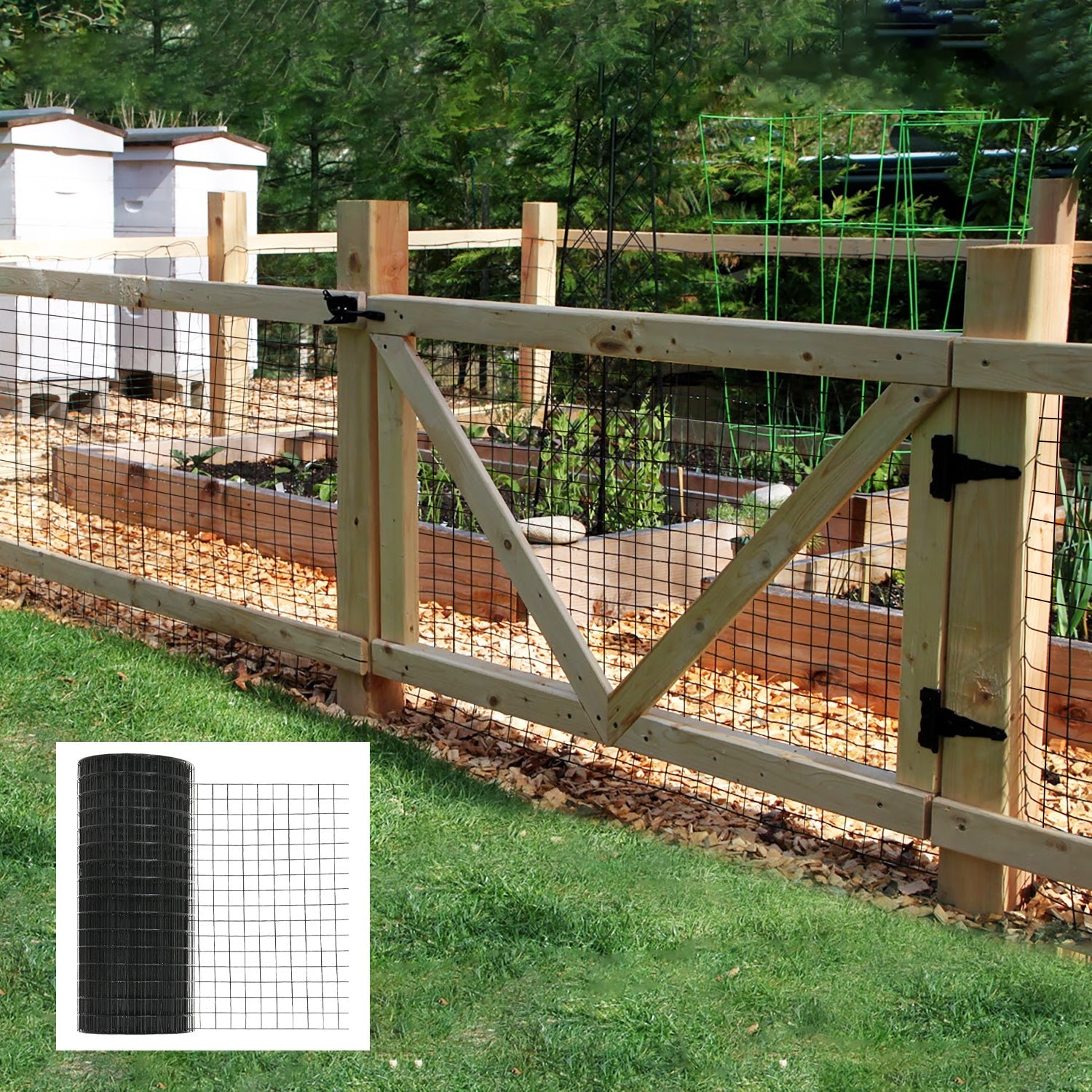 36 inch×50 ft Black Vinyl Coated Hardware Cloth 19 Gauge 1/4 inch PVC Welded Wire Fence Steel - Fab Heavy Parts