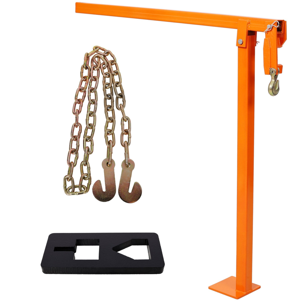 36" T Post Puller Fence Post Puller Heavy Duty Fence Post Puller with 47" Lifting Chain & T Post Puller Plate - Orange - Fab Heavy Parts