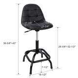 360° Swivel Adjustable Height Bar Stool with High Back Support Modern Counter Stool for Bar Shop Kitchen - Fab Heavy Parts