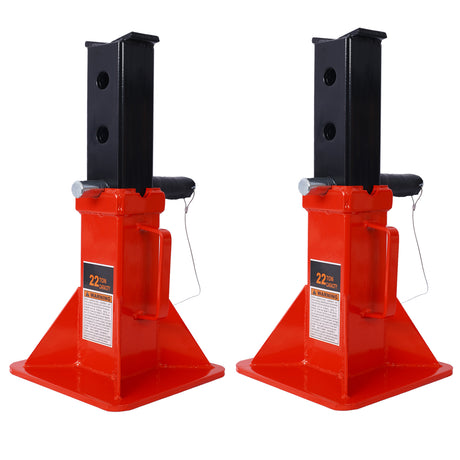 1 Pair Heavy Duty Pin Type Professional Car Jack Stand with Lock 44,000 Lbs Capacity--Red