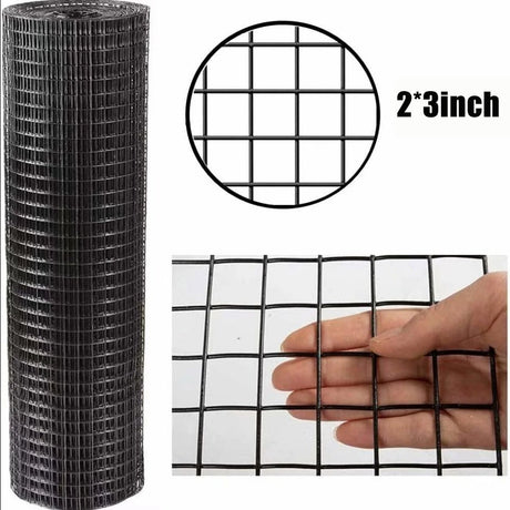 36inch x 50ft Black Vinyl Coated Hardware Cloth 2' X 3' 16Ga Welded Wire Mesh Fence PVC Coated Welded - Fab Heavy Parts