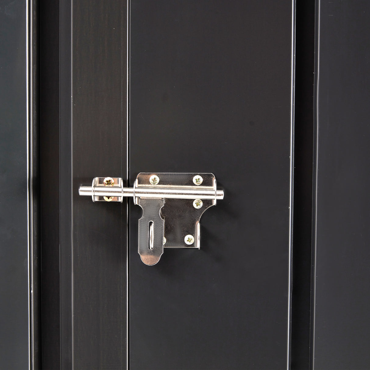 3 x 3 FT Outdoor Storage Shed with Single Lockable Door Metal Steel--Dark Gray