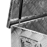 38.8 Inch Truck Box Truck Box Aluminum Silver Long Tool Box with Side Handle Lock and 2 Keys 38.8"×12.8"×10.4" - Fab Heavy Parts