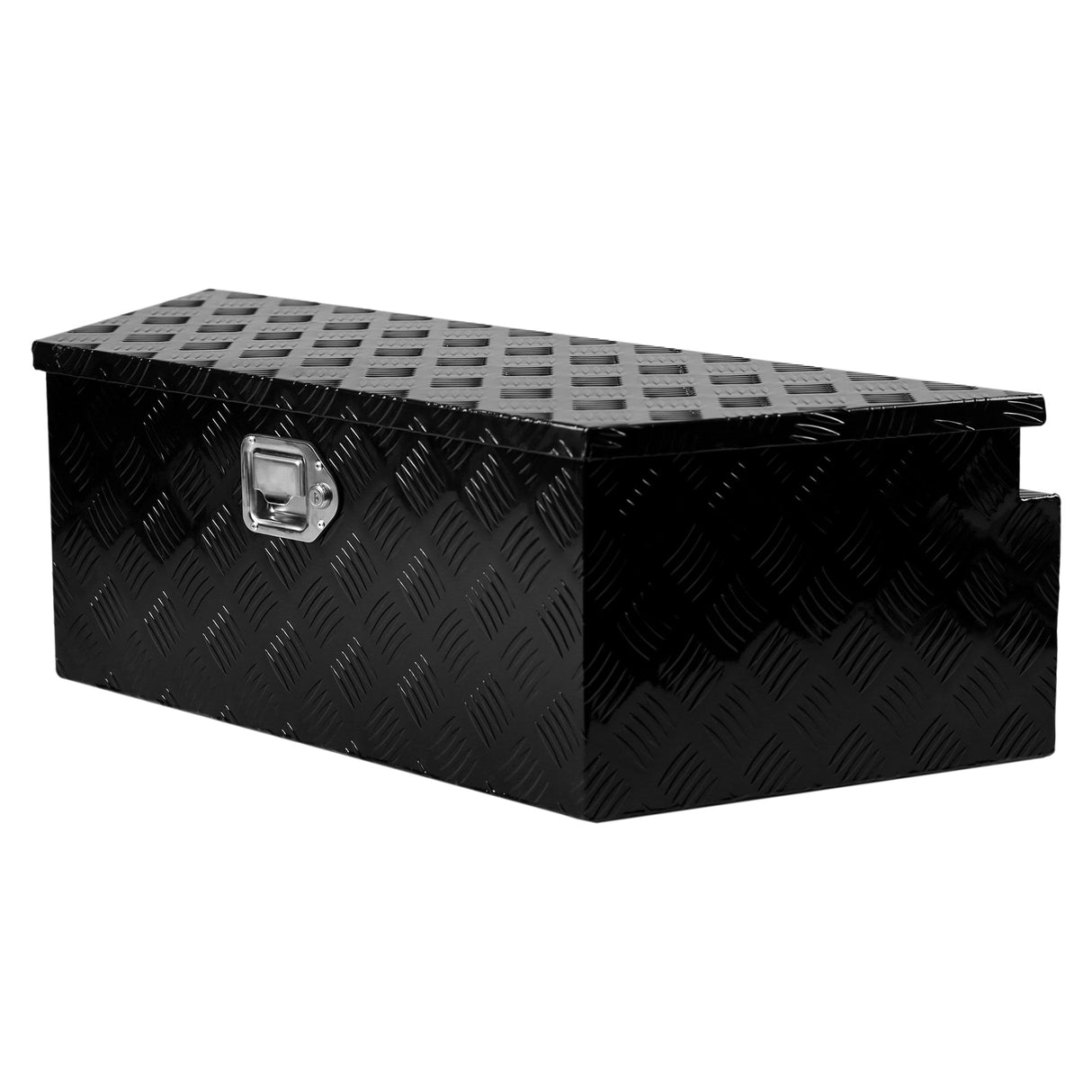38.8"x16.5"x12" Truck Tool Box Aluminum Utility Trailer Tongue Tool Box 5 Bar Tread with Lock & Keys - Fab Heavy Parts