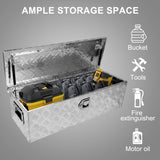 39 Inch Truck Bed Tool Box with Handle and Lock Aluminum Heavy Duty - Silver - Fab Heavy Parts