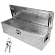 39 Inch Truck Bed Tool Box with Handle and Lock Aluminum Heavy Duty - Silver - Fab Heavy Parts