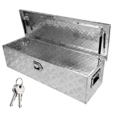 39 Inch Truck Bed Tool Box with Handle and Lock Aluminum Heavy Duty - Silver - Fab Heavy Parts
