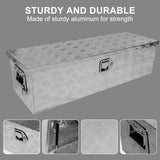 39 Inch Truck Bed Tool Box with Handle and Lock Aluminum Heavy Duty - Silver - Fab Heavy Parts