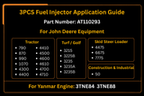 3PCS Injetor de Combustível AT110293 para Yanmar 3TNE84 3TNE88 Serve para John Deere 790 870 990 1070 4300 4400 4500 4600 4700 50