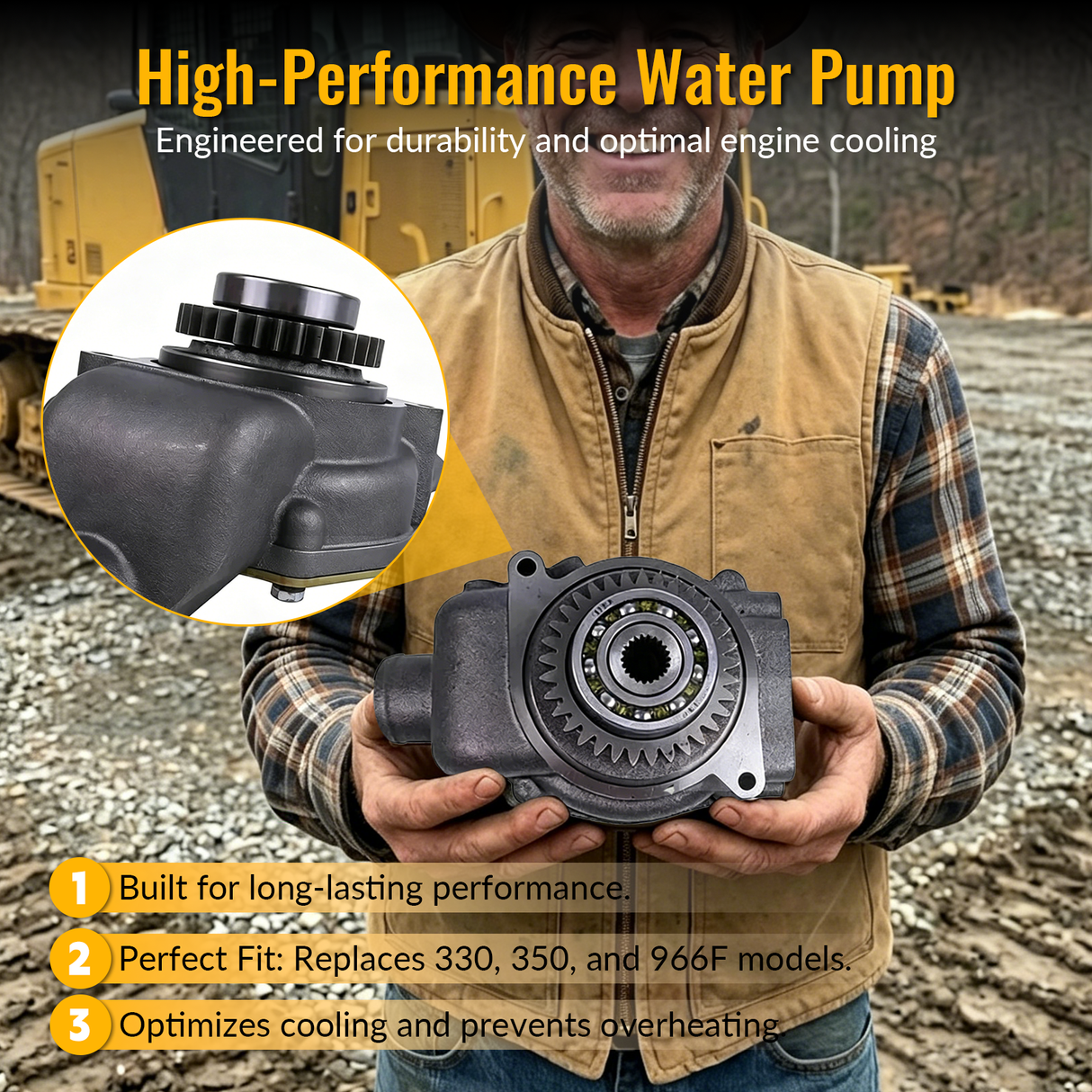 Water Pump 1727760 0R0997 172-7760 0R-0997 Fits for Caterpillar 3304 3306 Engine 330 350 966F D4H D6D R1300 R1300G
