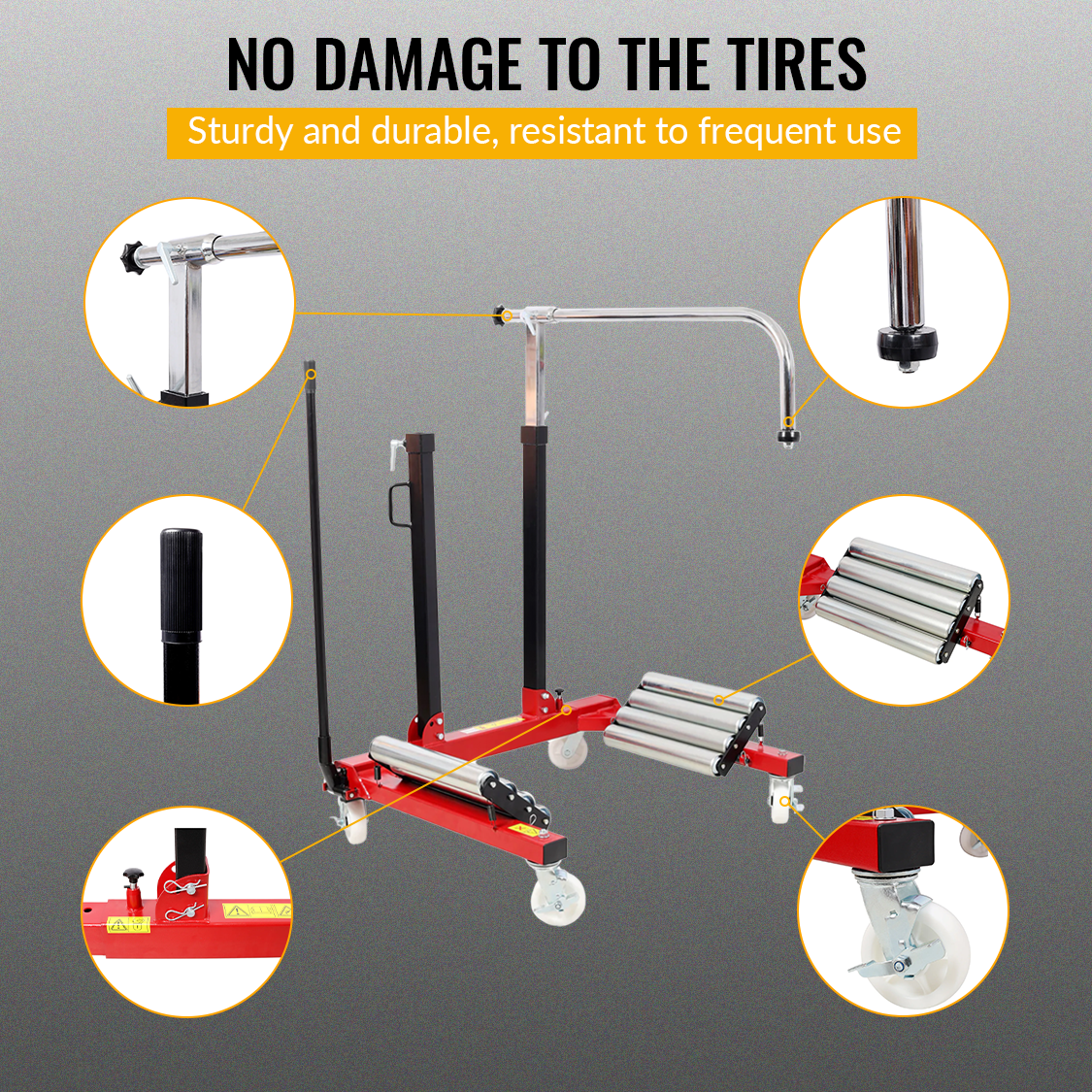 Truck Tractor Tire Wheel Dolly Heavy Duty Portable Dual Wheel Dolly with 2640 lb. Capacity