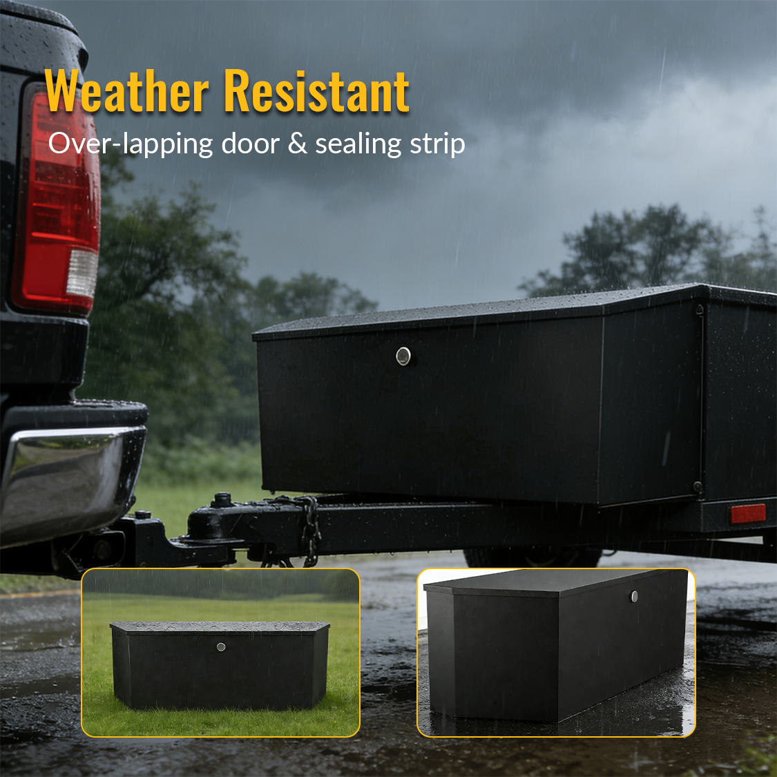 36"X12"X12" Anhängerdeichselbox mit Schloss und Schlüsseln, Karbonstahl, strapazierfähig, für den Einsatz