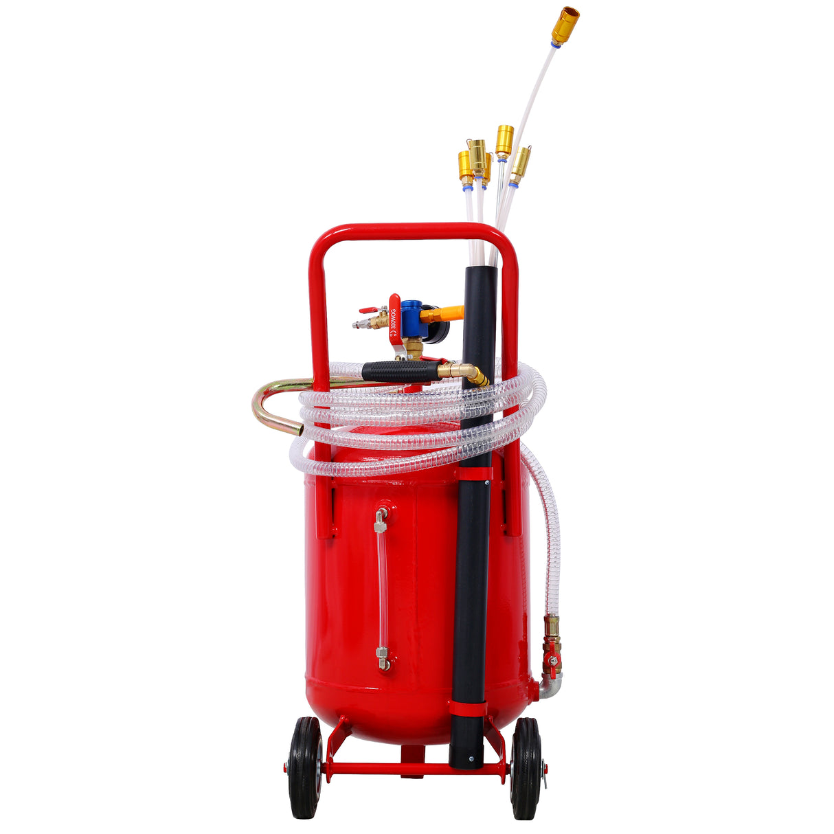 24L 6.3 Gallon Air Pneumatic Waste Oil Extractor Portable Oil Drain Tank Professional Integrated Level Gauge