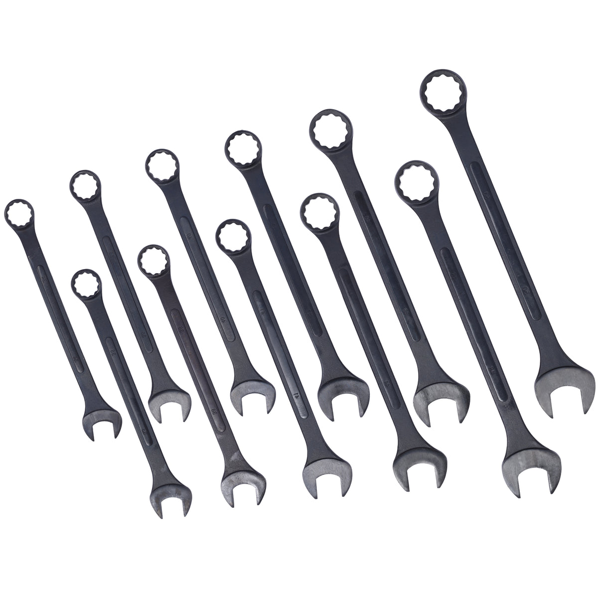 11 Piece Jumbo Combination Wrench Set Metric 1-5/16'' to 2'' Black Oxide with Pouch