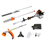 4 in 1 Multi-Functional Trimming 56CC 2-Cycle Garden Tool System with Gas Pole Saw Hedge Trimmer Grass Trimmer and Brush Cutter EPA Compliant