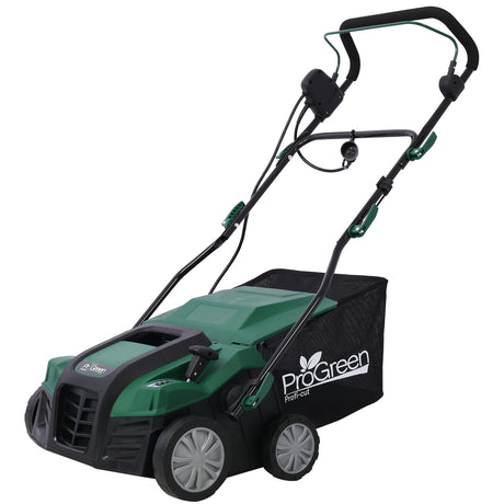 2-in-1 16Inch Electric Dethatcher Scarifier 15 Amp with Removable Collection Bag Extra Large 58QT