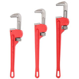 3Pcs 14&18&24 - inch Straight Heavy Duty Pipe Wrench Set Adjustable Alloy Steel Grip - Fab Heavy Parts