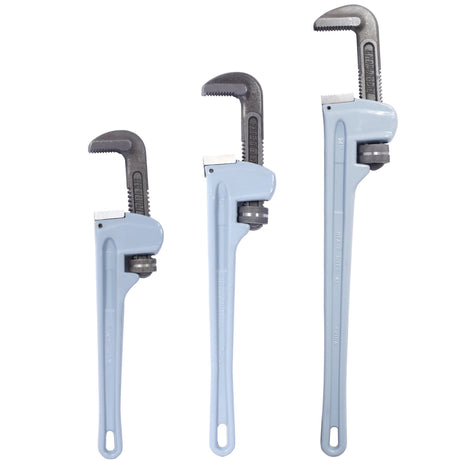 3PCS Aluminium Pipe Wrench Set Adjustable Jaw Plumbing 14" 18" 24" inch - Fab Heavy Parts