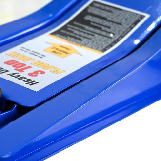 3T Heavy Duty Horizontal Double Pump Floor Jack Foot Model and Steel Racing with Dual Piston Quick Lift Pump 6,000 lb Capacity - Blue - Fab Heavy Parts