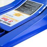 3T Heavy Duty Horizontal Double Pump Floor Jack Foot Model and Steel Racing with Dual Piston Quick Lift Pump 6,000 lb Capacity - Blue - Fab Heavy Parts