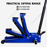 3T Heavy Duty Horizontal Double Pump Floor Jack Foot Model and Steel Racing with Dual Piston Quick Lift Pump 6,000 lb Capacity - Blue - Fab Heavy Parts