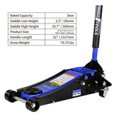 3T Hydraulic Ultra Low Floor Jack with Dual Pistons Quick Lift Pump Lifting Range 3.3" - 19.7" - Fab Heavy Parts