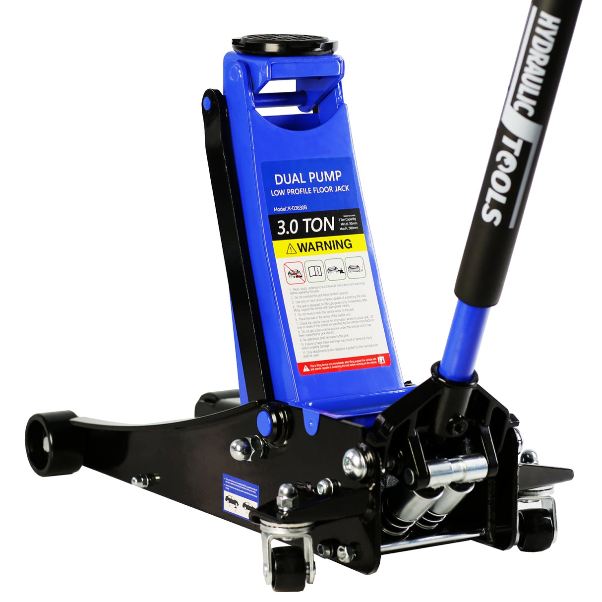 3T Hydraulic Ultra Low Floor Jack with Dual Pistons Quick Lift Pump Lifting Range 3.3" - 19.7" - Fab Heavy Parts