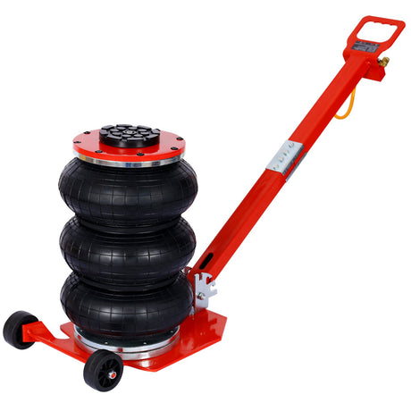3T Triple Bag Air Jack Pneumatic Jack 3 bag Lifting 16in Capacity 6600lbs - Red - Fab Heavy Parts