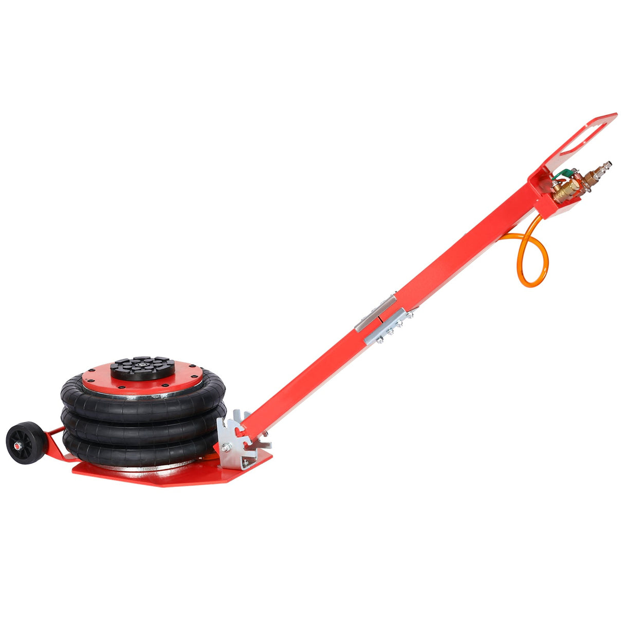 3T Triple Bag Air Jack Pneumatic Jack 3 bag Lifting 16in Capacity 6600lbs - Red - Fab Heavy Parts