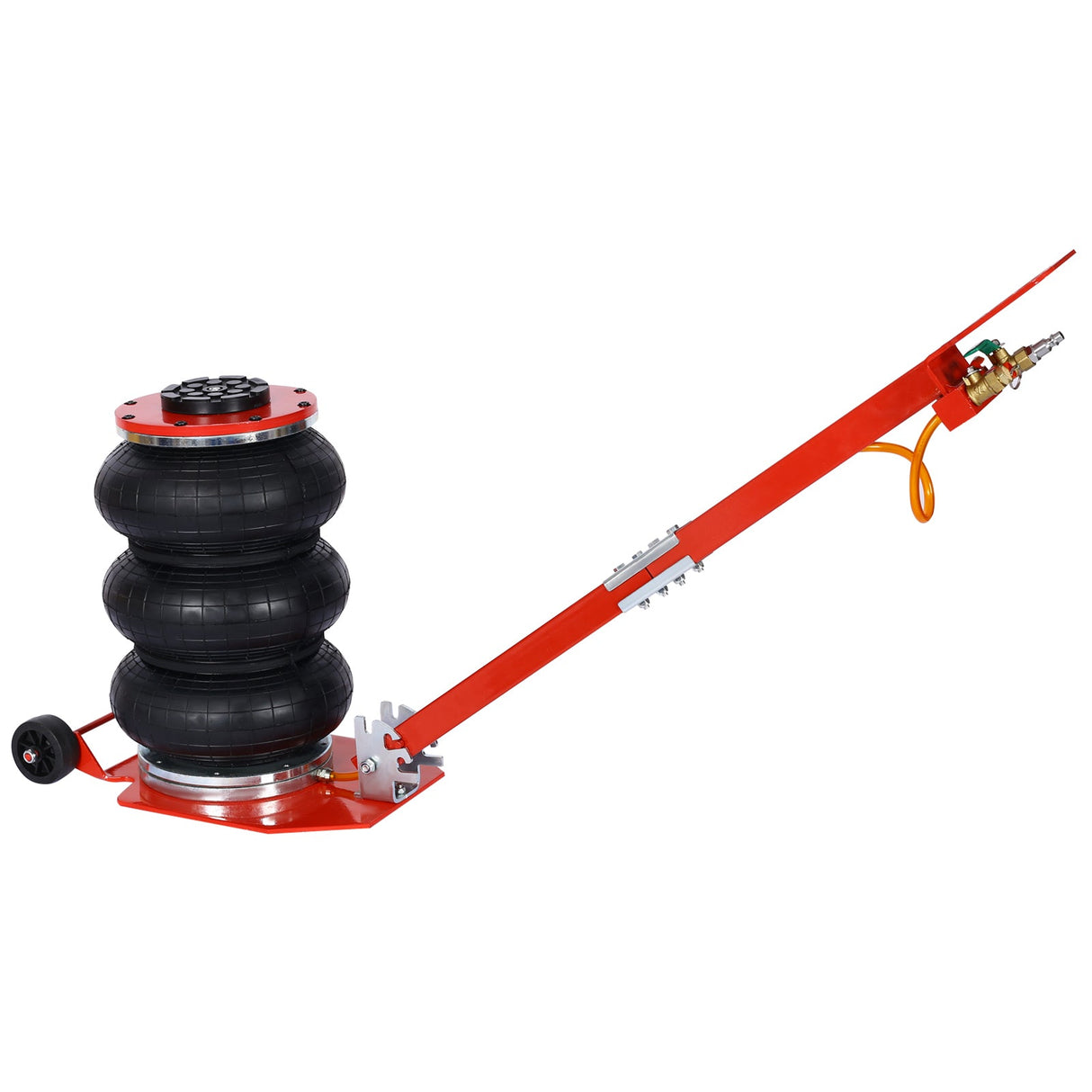 3T Triple Bag Air Jack Pneumatic Jack 3 bag Lifting 16in Capacity 6600lbs - Red - Fab Heavy Parts