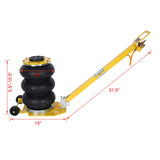 3T Triple Bag Air Jack Pneumatic Jack 3 bag Lifting 16in Capacity 6600lbs - Yellow - Fab Heavy Parts