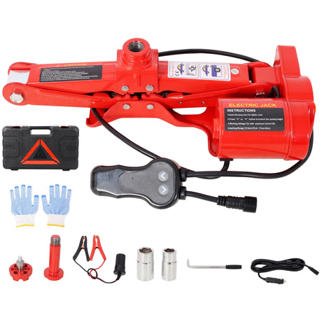 3Ton 12V Electric Car Scissor Jack Kit Heavy Duty Portable Auto Lift Floor Jack Roadside Emergency Tire Changing Tool for Sedans & SUVs - Fab Heavy Parts