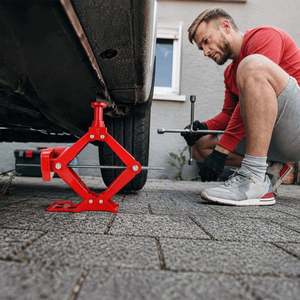 3Ton 12V Electric Car Scissor Jack Kit Heavy Duty Portable Auto Lift Floor Jack Roadside Emergency Tire Changing Tool for Sedans & SUVs - Fab Heavy Parts