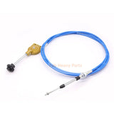 4.5M, 177" Throttle Cable Push Pull Cable With Control Handle for Excavators Loaders Tractors-Blue