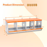 4 - Bay Metal Chicken Nesting Box Wall Mount Easy Egg Collection Vented Galvanized Steel - Orange - Fab Heavy Parts