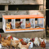 4 - Bay Metal Chicken Nesting Box Wall Mount Easy Egg Collection Vented Galvanized Steel - Orange - Fab Heavy Parts