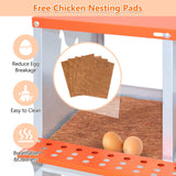 4 - Bay Metal Chicken Nesting Box Wall Mount Easy Egg Collection Vented Galvanized Steel - Orange - Fab Heavy Parts