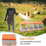 4 - Bay Metal Chicken Nesting Box Wall Mount Easy Egg Collection Vented Galvanized Steel - Orange - Fab Heavy Parts