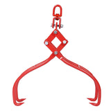 4 Claw Timber Log Lifting Logging Tongs Grabber 28" Red - Fab Heavy Parts