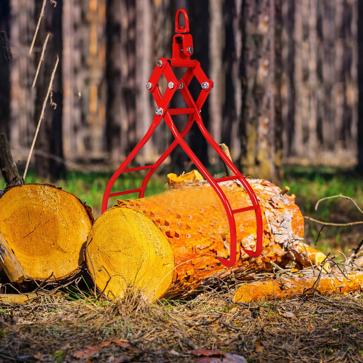 4 Claw Timber Log Lifting Logging Tongs Grabber Tong 36" Red - Fab Heavy Parts