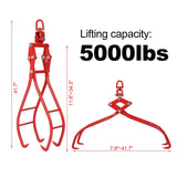 4 Claw Timber Log Lifting Logging Tongs Grabber Tong 36" Red - Fab Heavy Parts